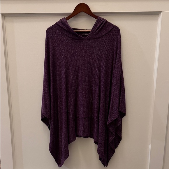 Lane Bryant Sweaters - Lane Bryant Hooded Brushed Ribbed Poncho •Purple •Size 14/16 •EPC